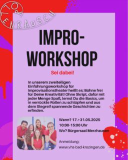 @vhssuedlicherbreisgau hallo du! Möchtest du Impro mal ganz unverbindlich ausprobieren? Dann melde dich bei unserem nächsten Workshop an! Egal ob Profi oder Anfänger, wir freuen uns auf dich! #teamrollenrausch #rollenrauschfreiburg🌟✨