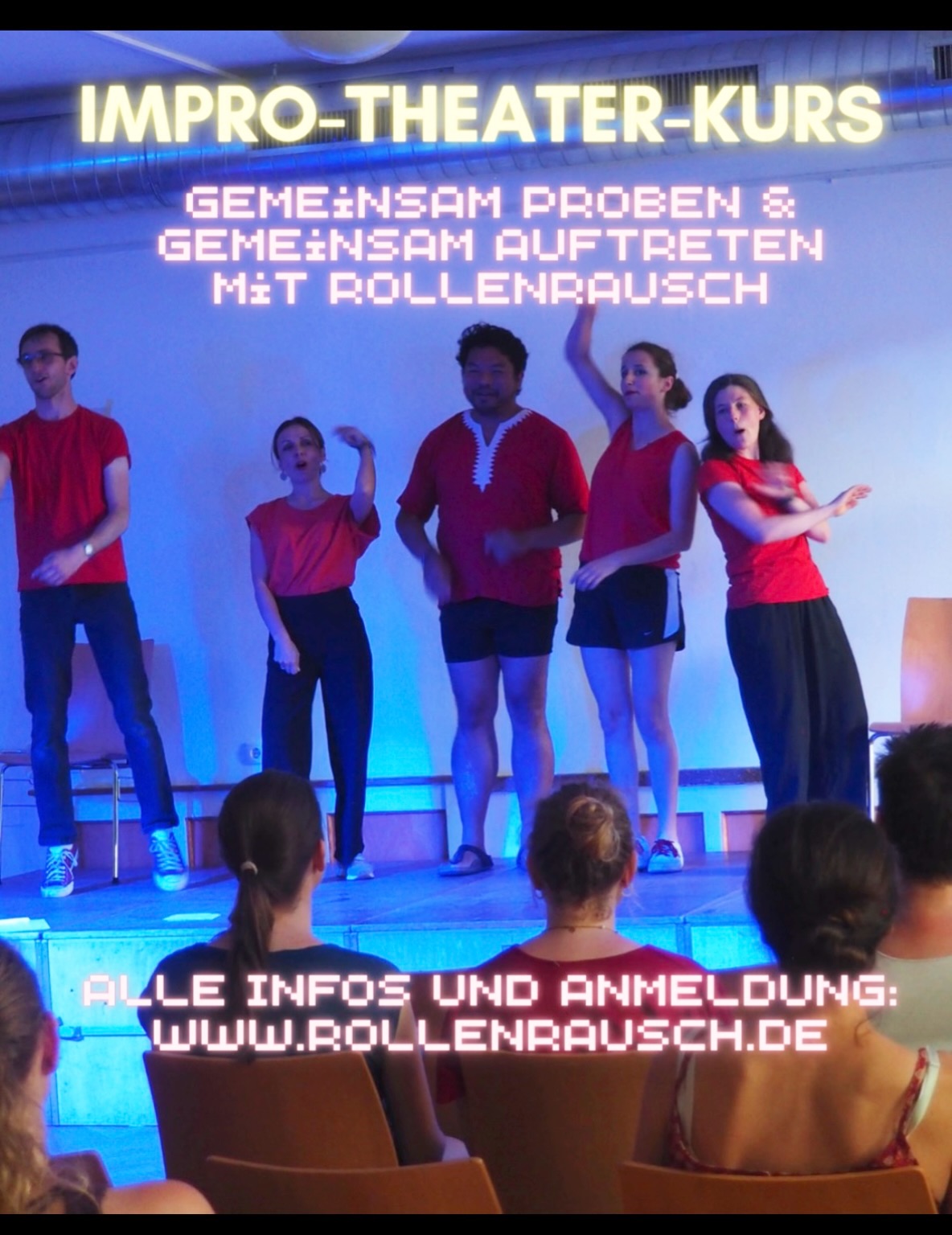 Lust auf Impro-Theater mit uns? Wir proben für einen gemeinsamen Auftritt mit euch – egal, ob AnfängerIn oder Fortgeschrittene!
Mit 6 Terminen probierst du dich aus, wirst kreativ und erlebst, wie aus spontanen Ideen gemeinsame Geschichten entstehen. Zum Abschluss steht am 09.12. ein gemeinsamer Auftritt für Family & Friends an mit Rollenrausch!
Proben: 05.11., 12.11., 19.11., 26.11. und 03.12.
Ort: Langemarckstr. 97, Freiburg
Sei dabei und entdecke, was alles in dir steckt!
Mehr Infos und Anmeldung unter: www.rollenrausch.de
#ImproTheater #Kreativität #ImproTheaterFreiburg #rollenrauschfreiburg🌟✨ #rollenrauschfreiburg